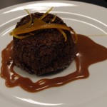 Spiced Chocolate Cake with Carmelized White Chocolate Sauce