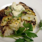plated snapper and shrimp