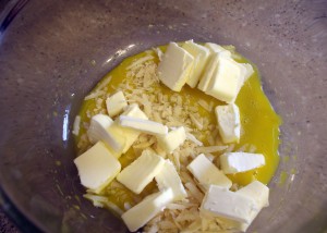 asparagus eggs, cheese, butter