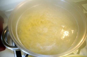 penne pasta boiling