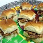 Game Day Pulled Pork Sliders on Honey Wheat Rolls