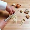 using a kitchen knife - chopping garlic